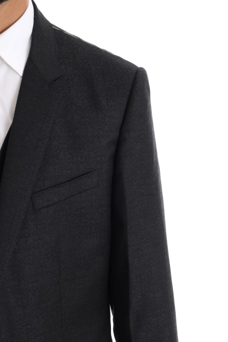 Dolce & Gabbana Elegant Gray Wool Three-Piece Suit