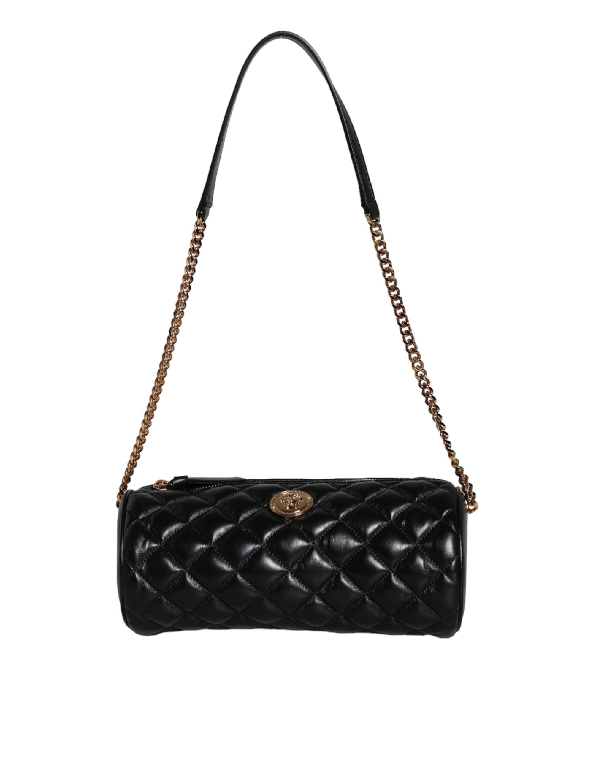 Versace Black Mini Quilted Lambskin Leather Crossbody Sling Bag