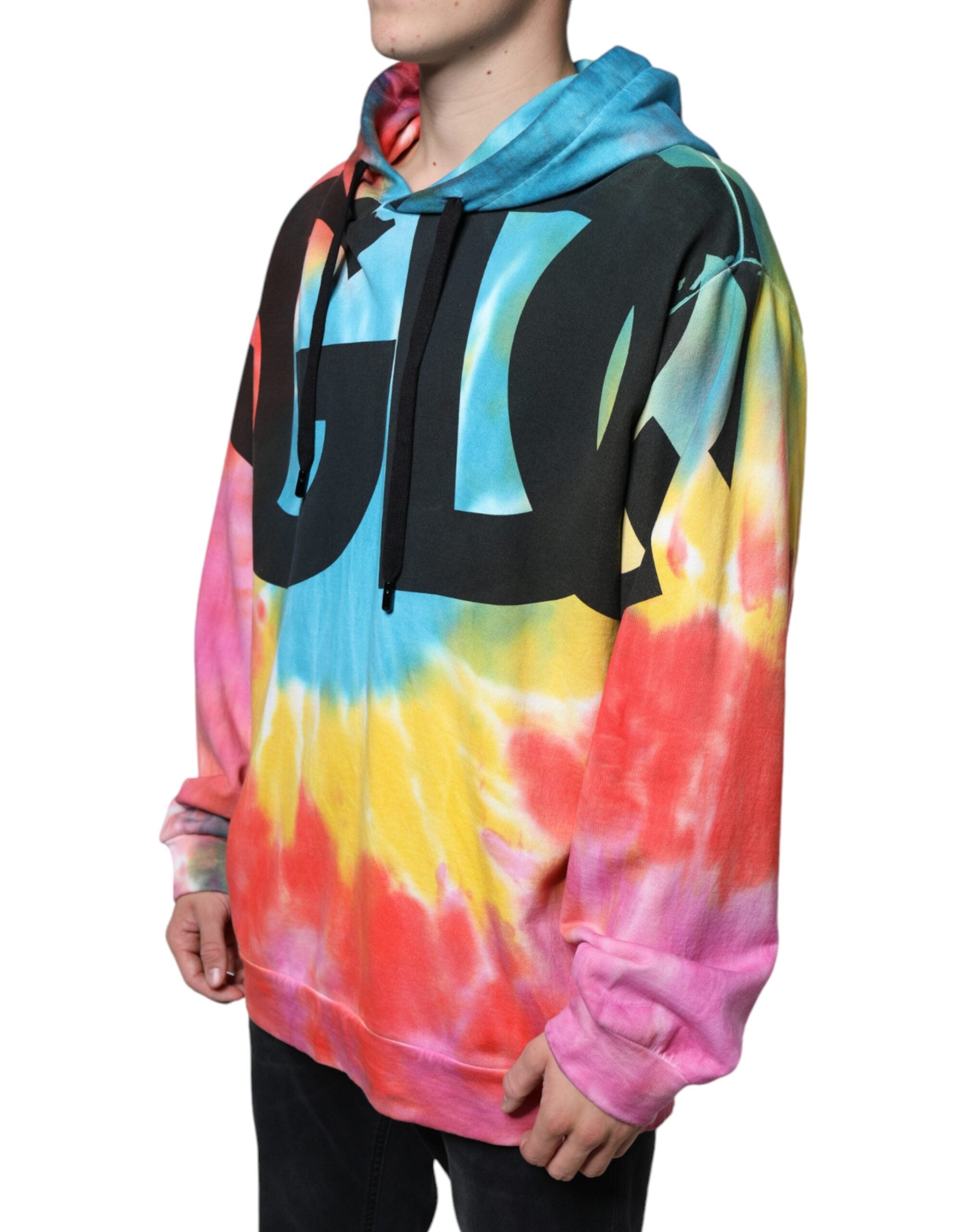 Dolce & Gabbana Multicolor Tie Dye Hooded Sweatshirt Sweater