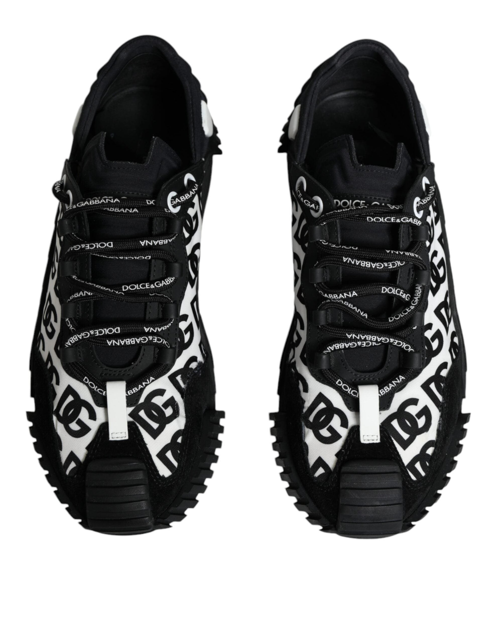 Dolce & Gabbana Black Logo Lace Up Low Top NS1 Sneakers Shoes