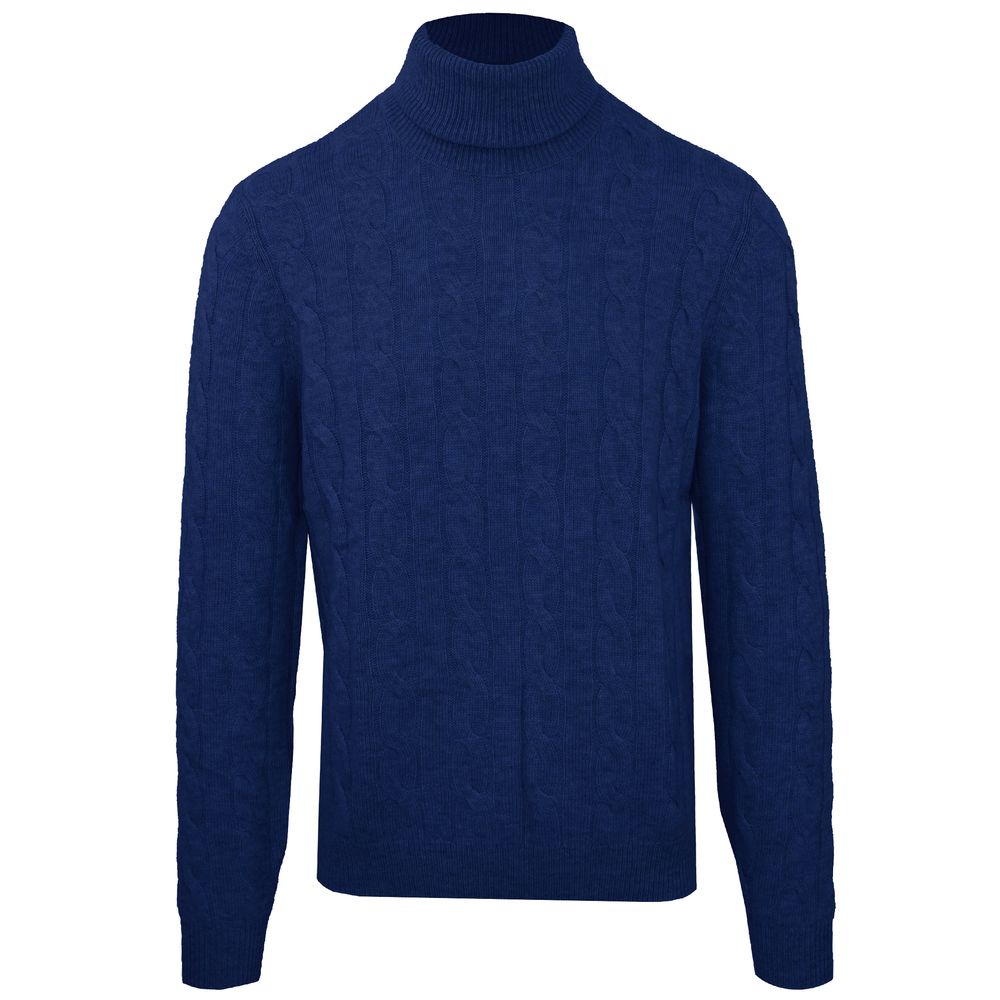 Malo Blue Wool Men Sweater