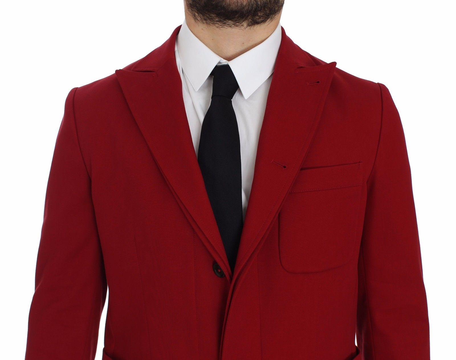 Dolce & Gabbana Elegant Red Cotton Stretch Two-Button Blazer