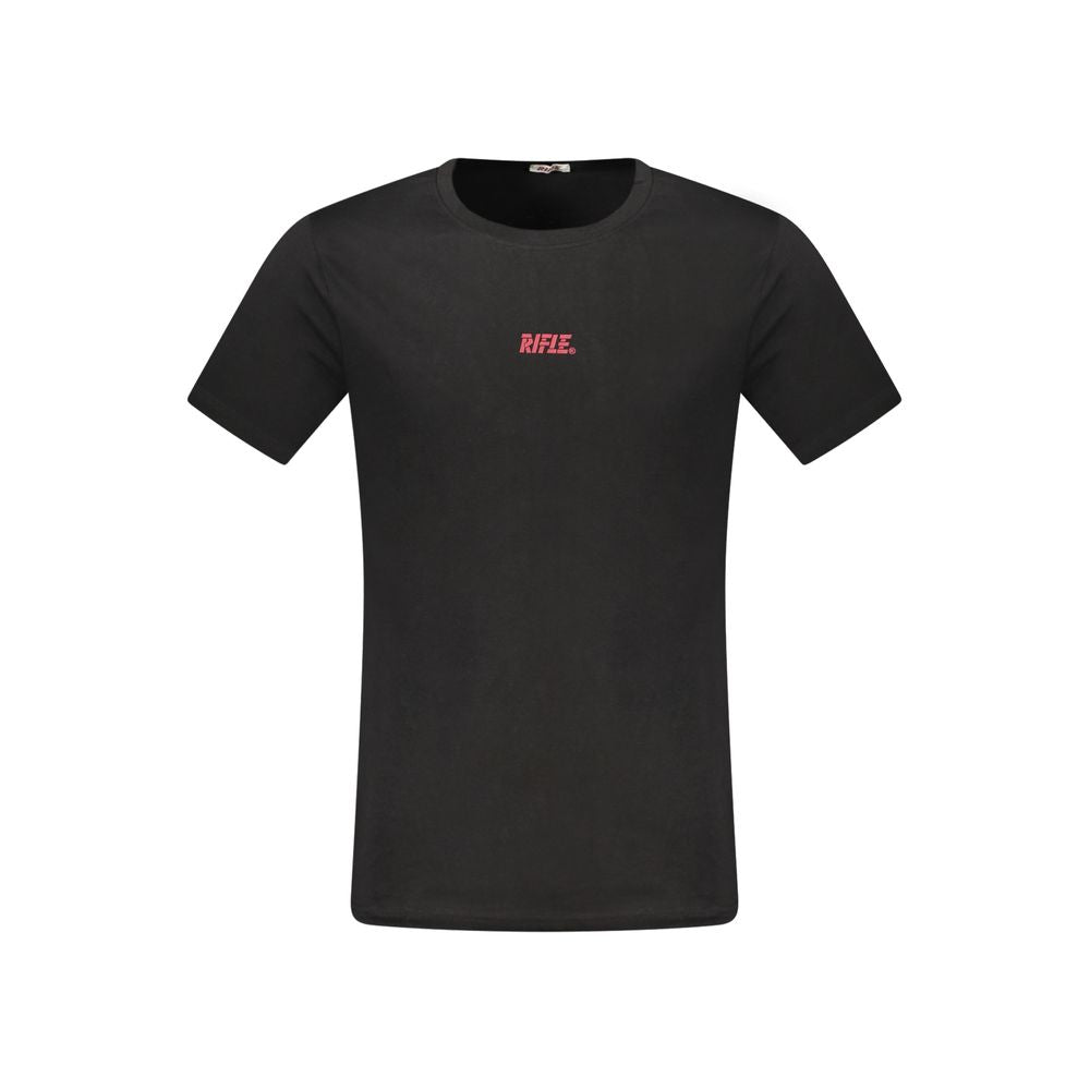 Rifle Black Cotton Men T-Shirt