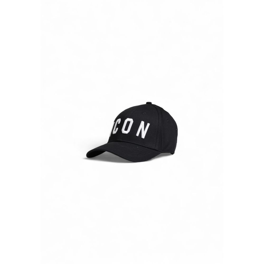 Icon Black Cotton Hats & Cap