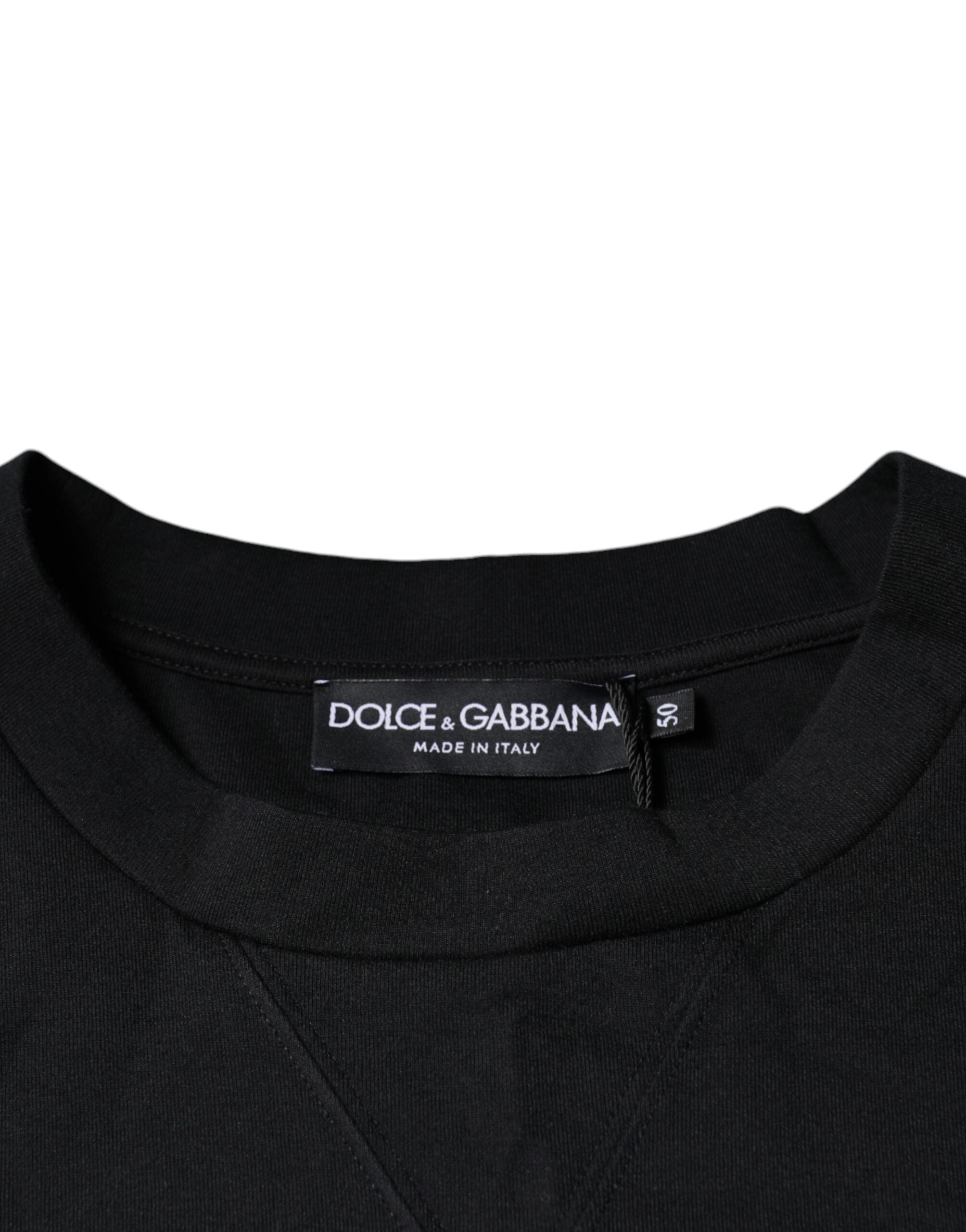 Dolce & Gabbana Black DG Logo Cotton Men Sweatshirt Sweater