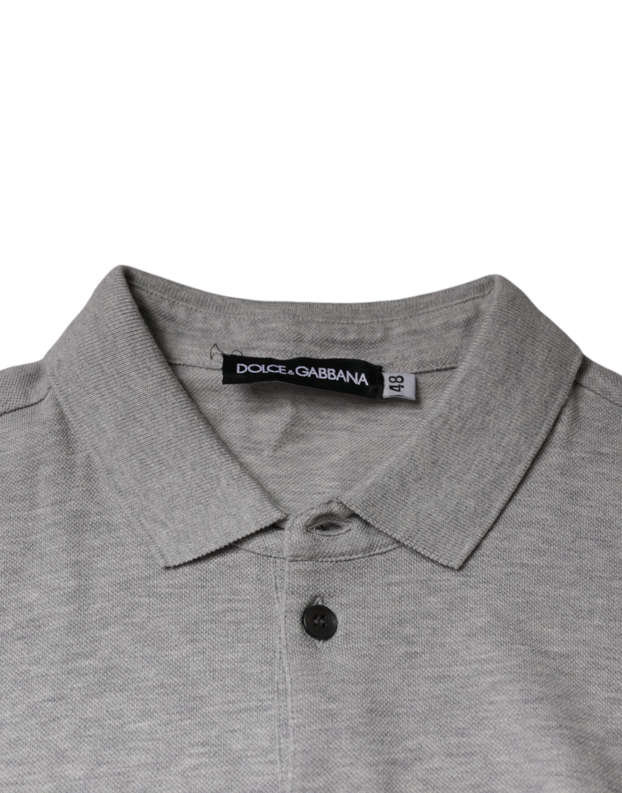 Dolce & Gabbana Gray Crown Collared ShortSleeve Polo T-shirt