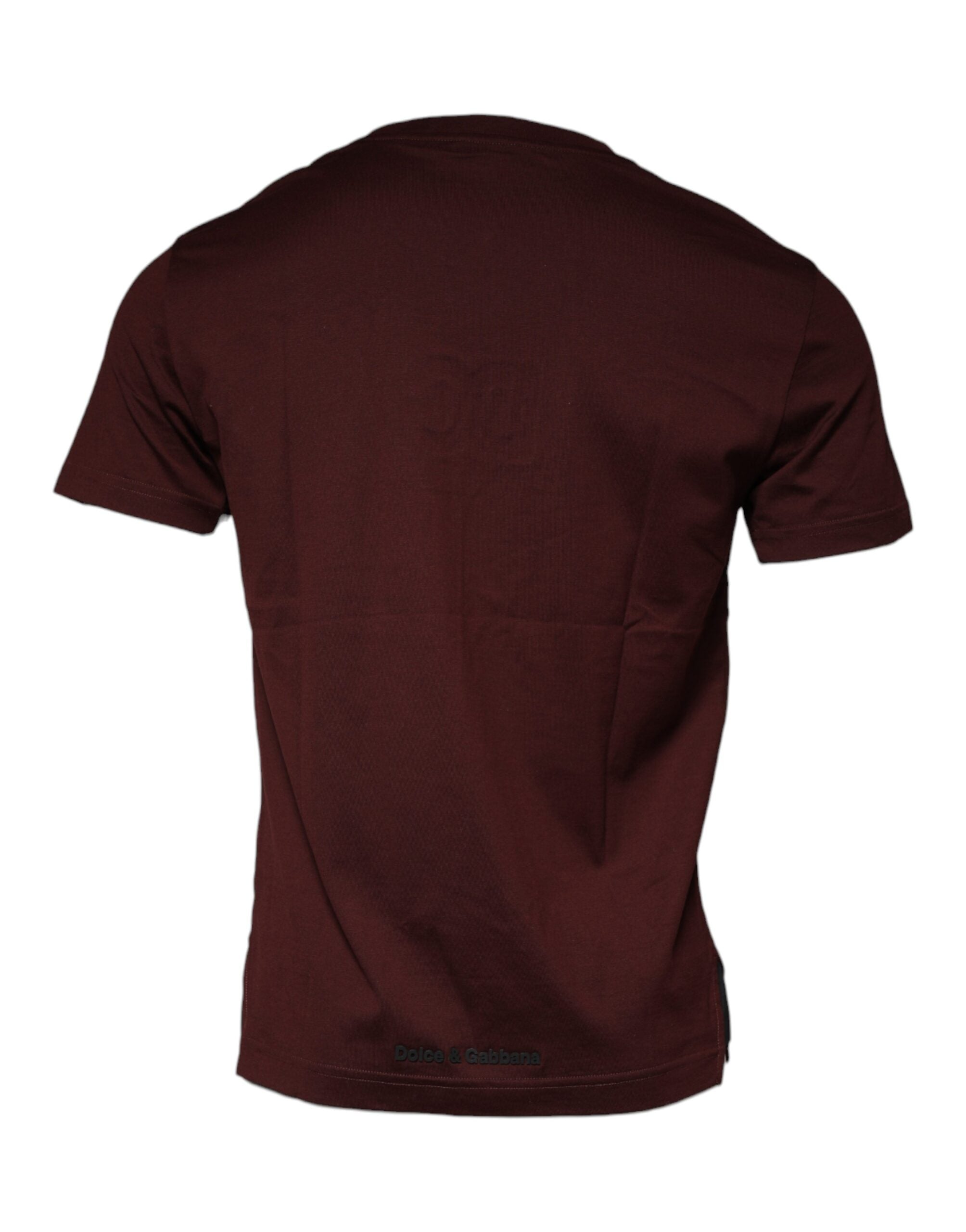 Dolce & Gabbana Maroon DG Logo Cotton Crew Neck T-shirt