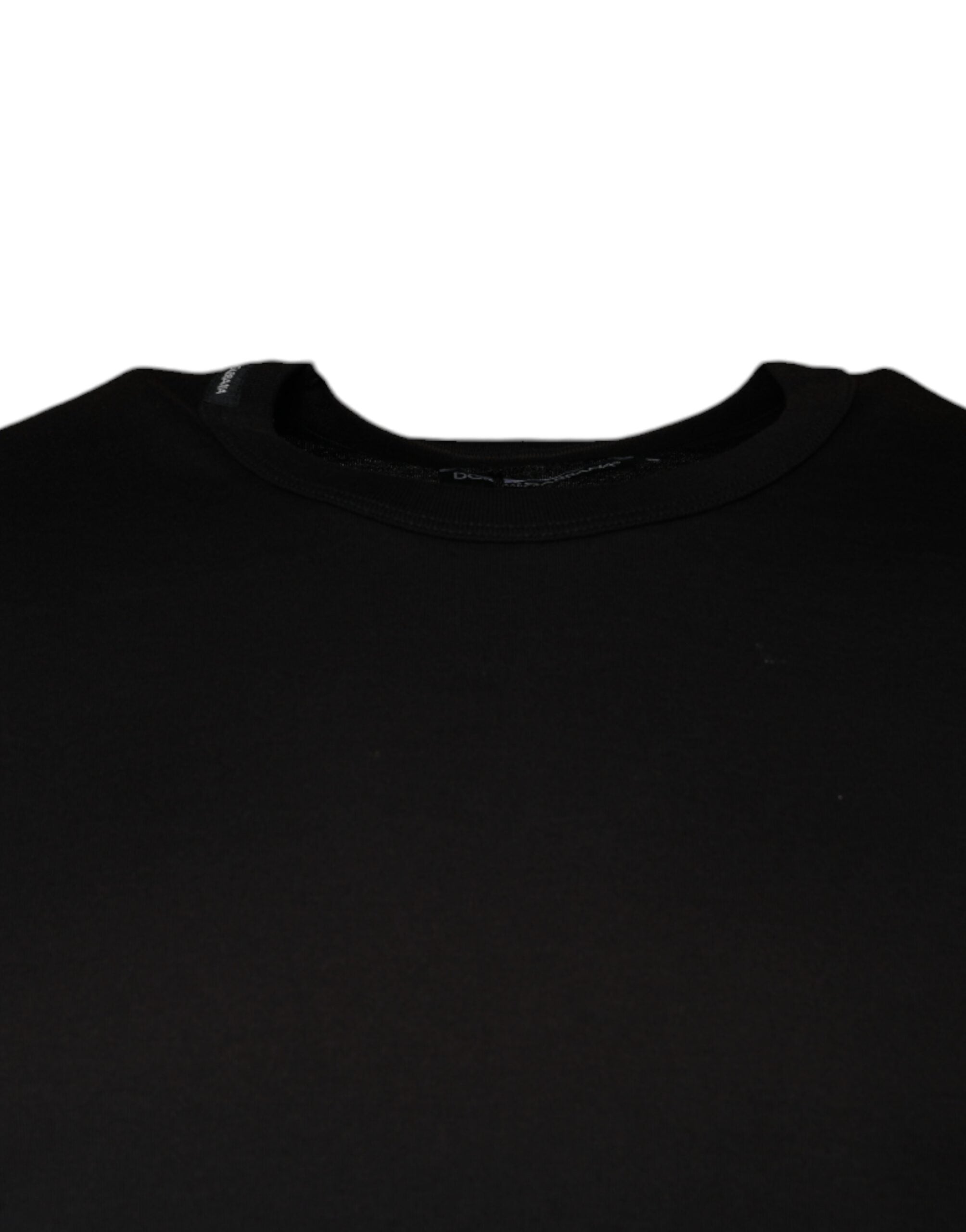 Dolce & Gabbana Black Cotton Round Neck Short Sleeve T-shirt