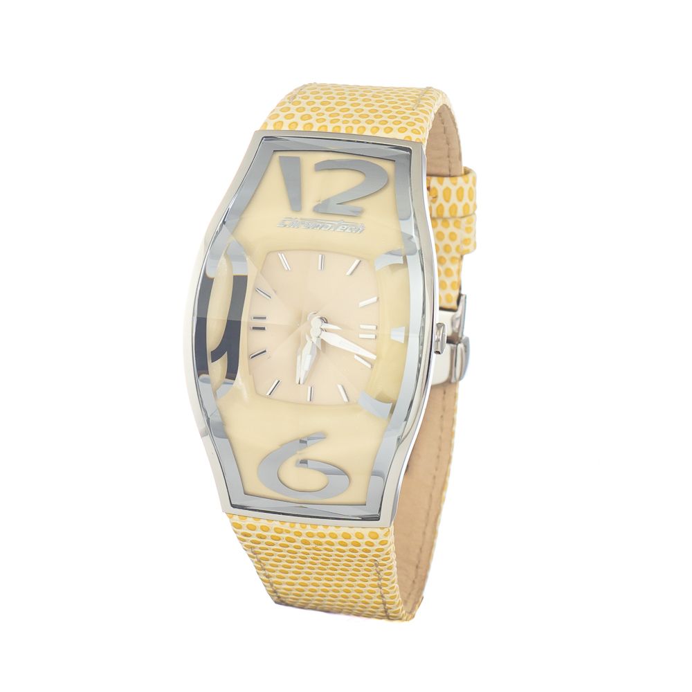 Chronotech Yellow Leather Watch