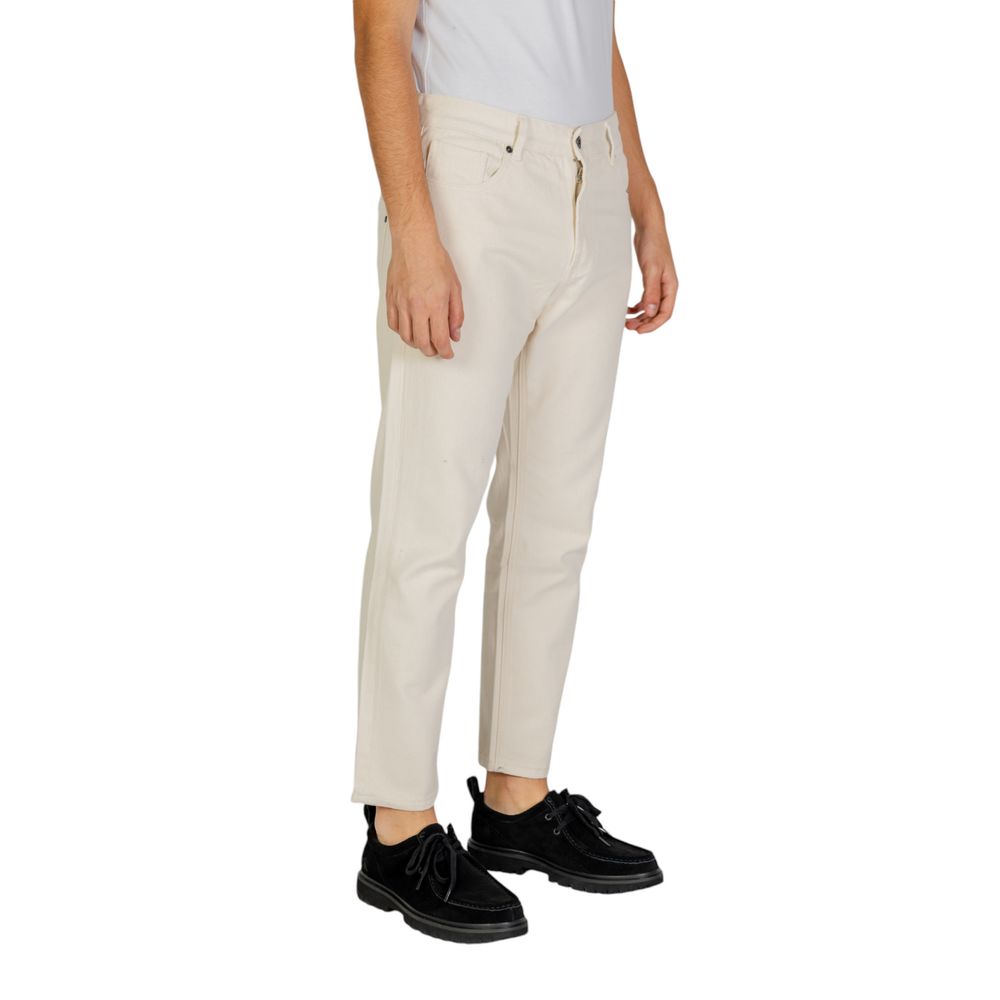 Gianni Lupo Cream Cotton Jeans & Pant