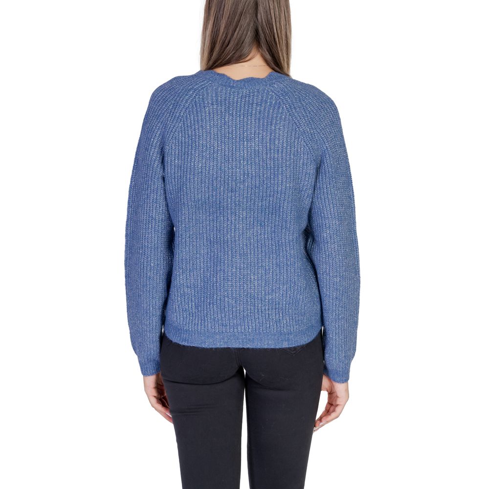 Vila Clothes Blue Recycled Polyester Cardigan