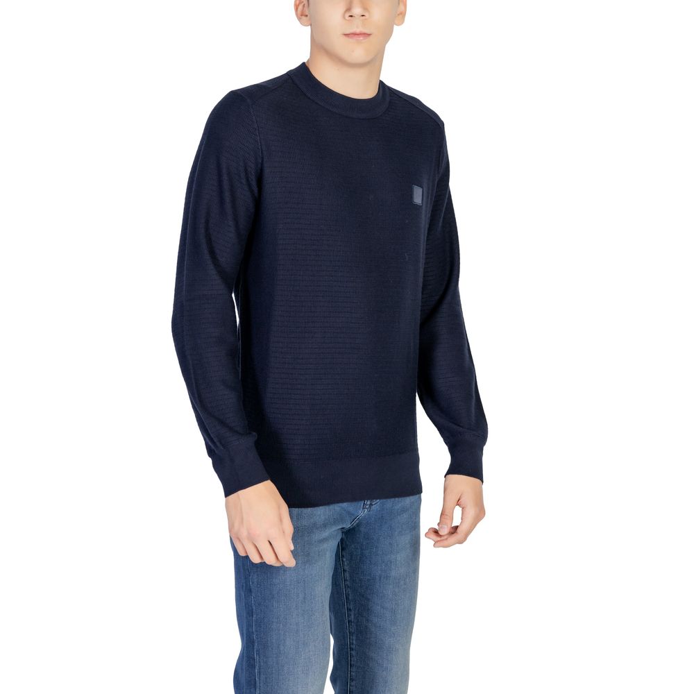 Hugo Boss Blue Cotton Sweater