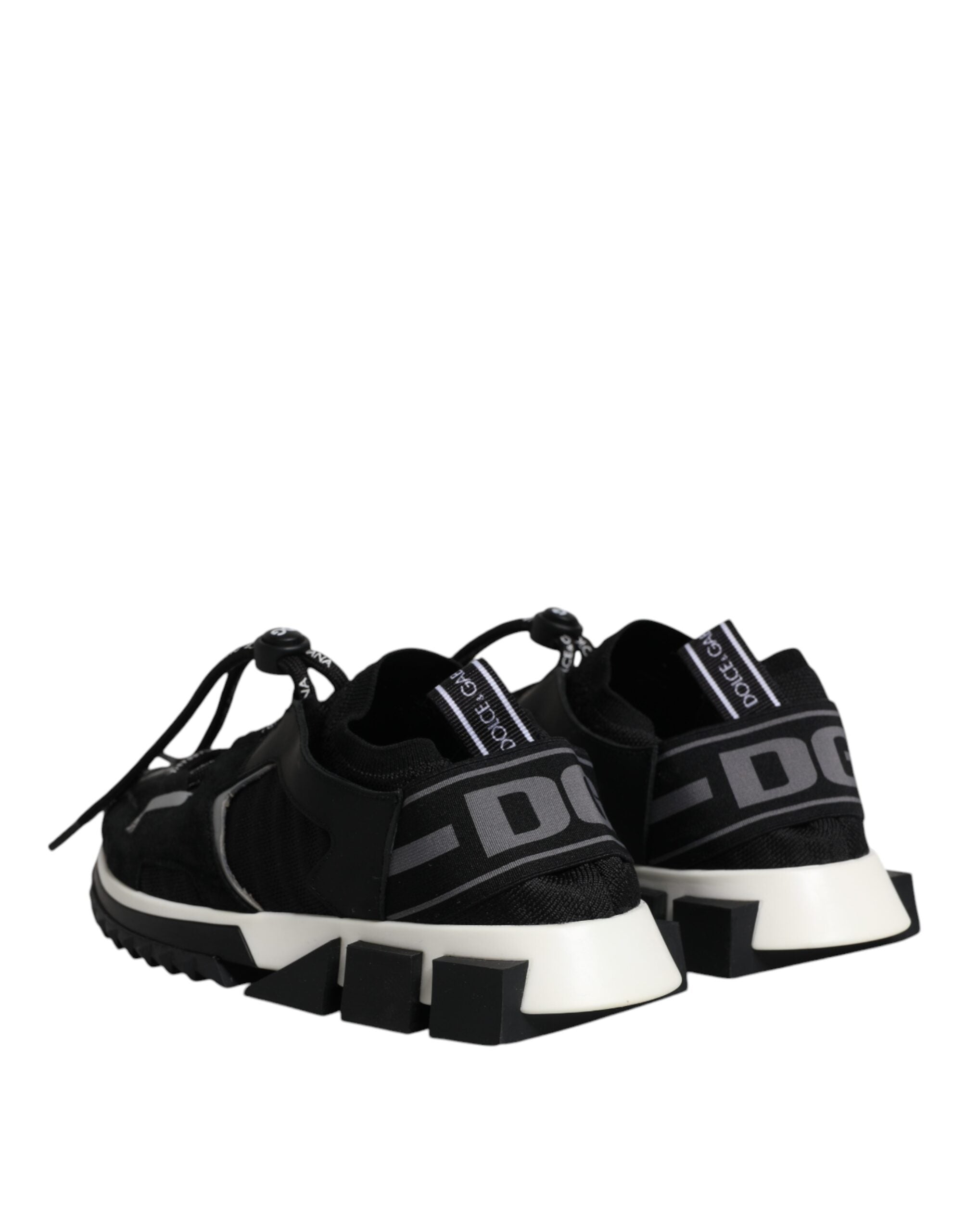 Dolce & Gabbana Black White Logo Sorrento Sneakers Shoes