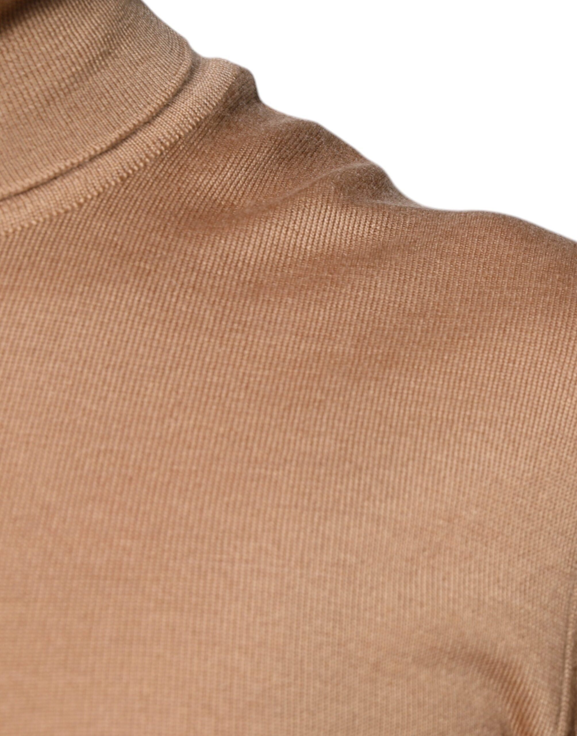 Dolce & Gabbana Brown Turtleneck Long Sleeve Pullover Sweater