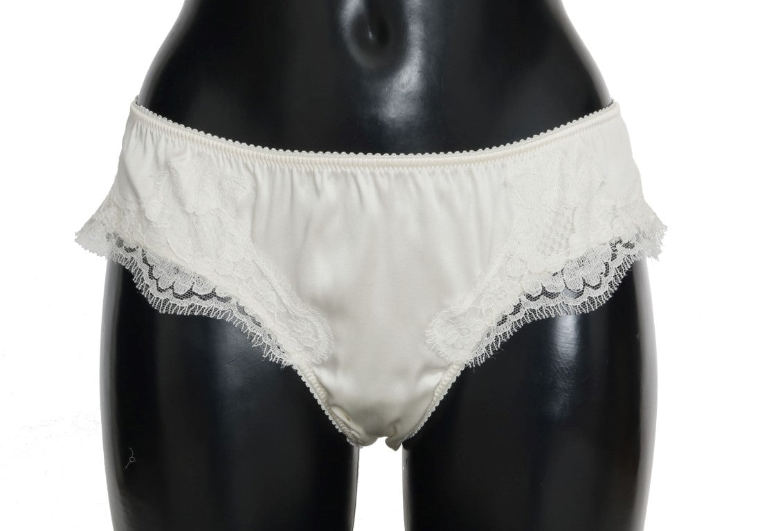 Dolce & Gabbana Elegant Natural White Silk Briefs