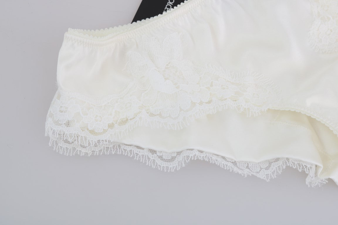 Dolce & Gabbana Elegant Natural White Silk Briefs