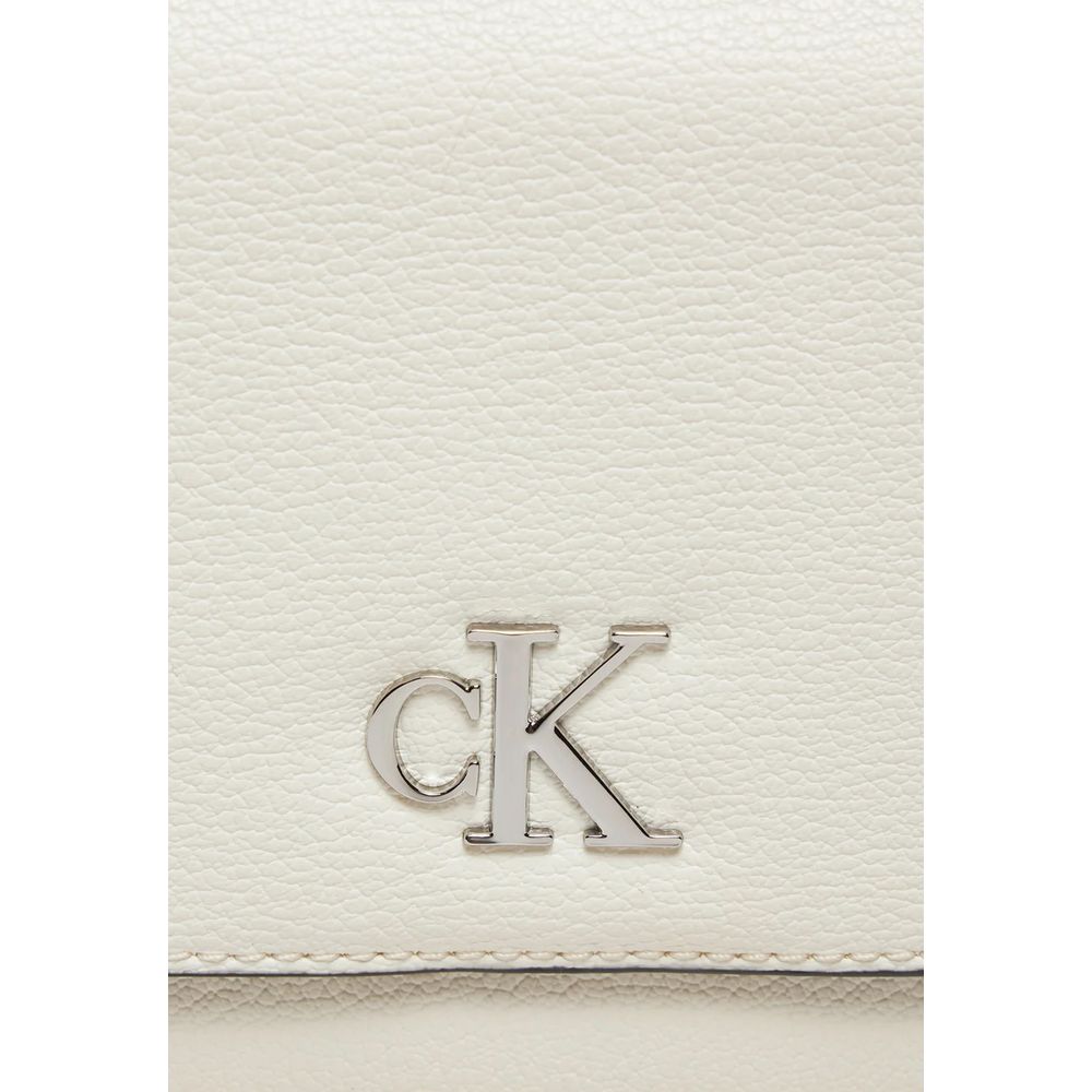 Calvin Klein Jeans White Synthetic Leather Handbag