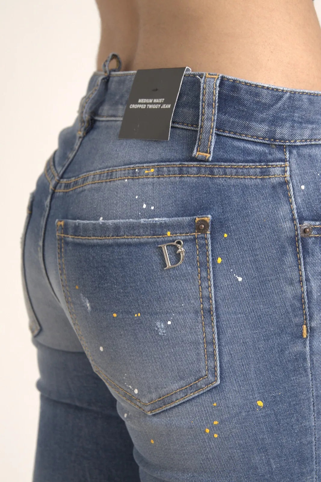 Dsquared² Blue Mid Waist Cropped Twiggy Denim Jeans