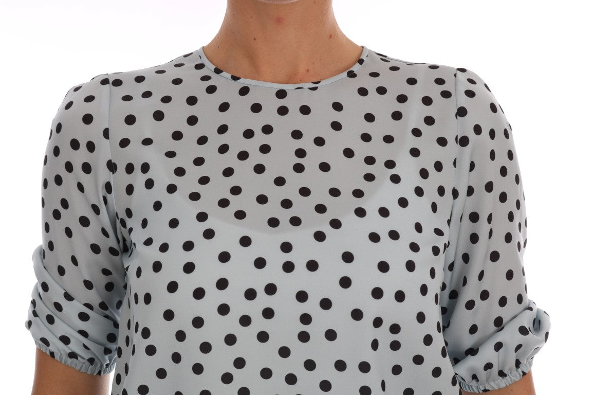 Dolce & Gabbana Polka Dotted Silk Blouse Top