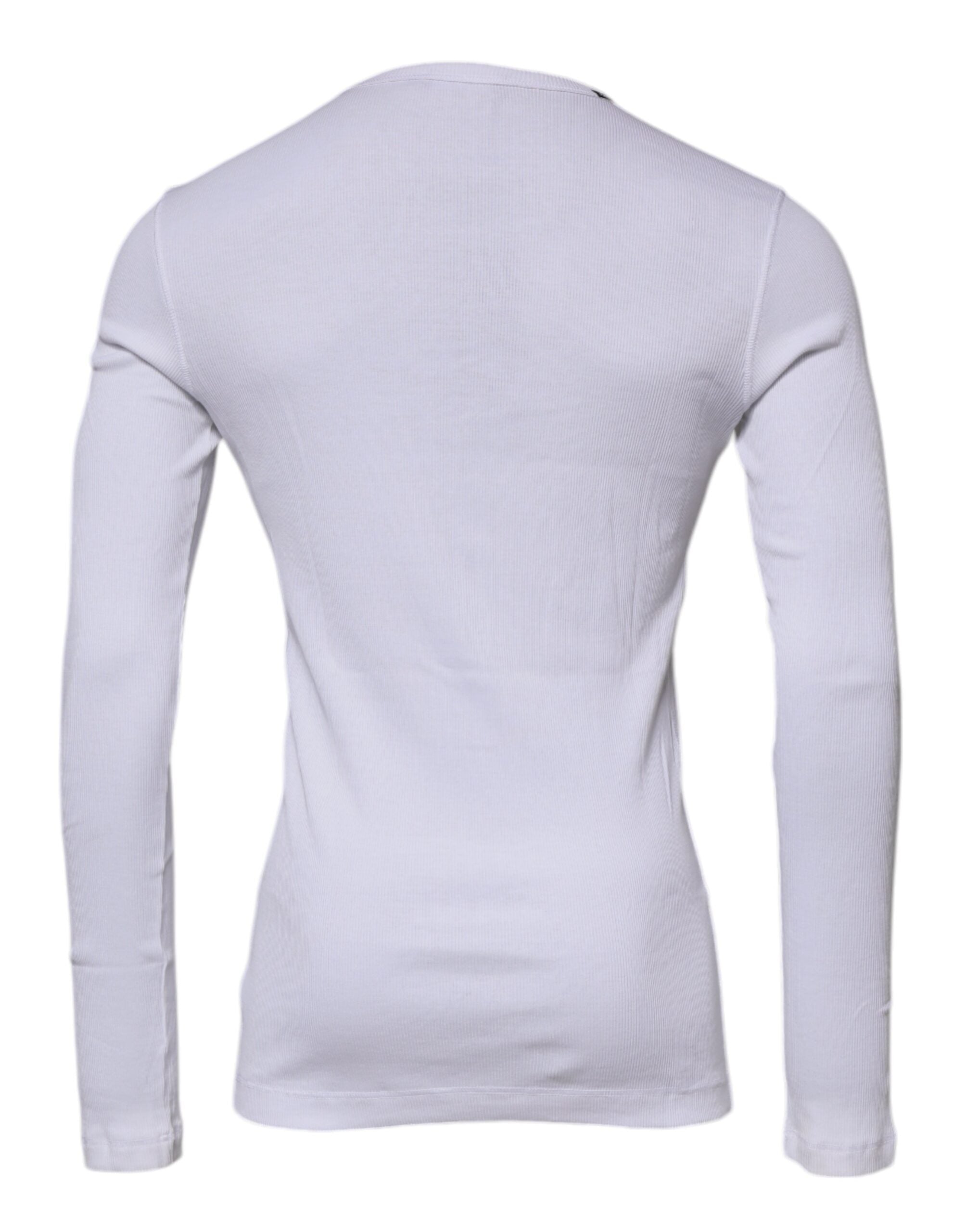 Dolce & Gabbana White Cotton Buttoned Men Pullover Sweater