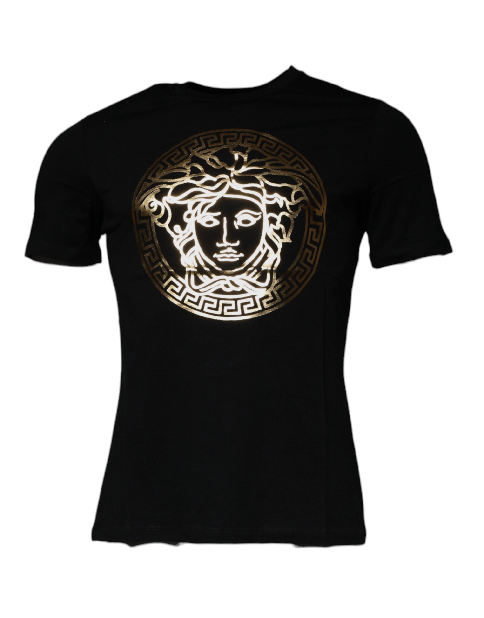 Versace Black Medusa Print Cotton Crew Neck Men T-shirt