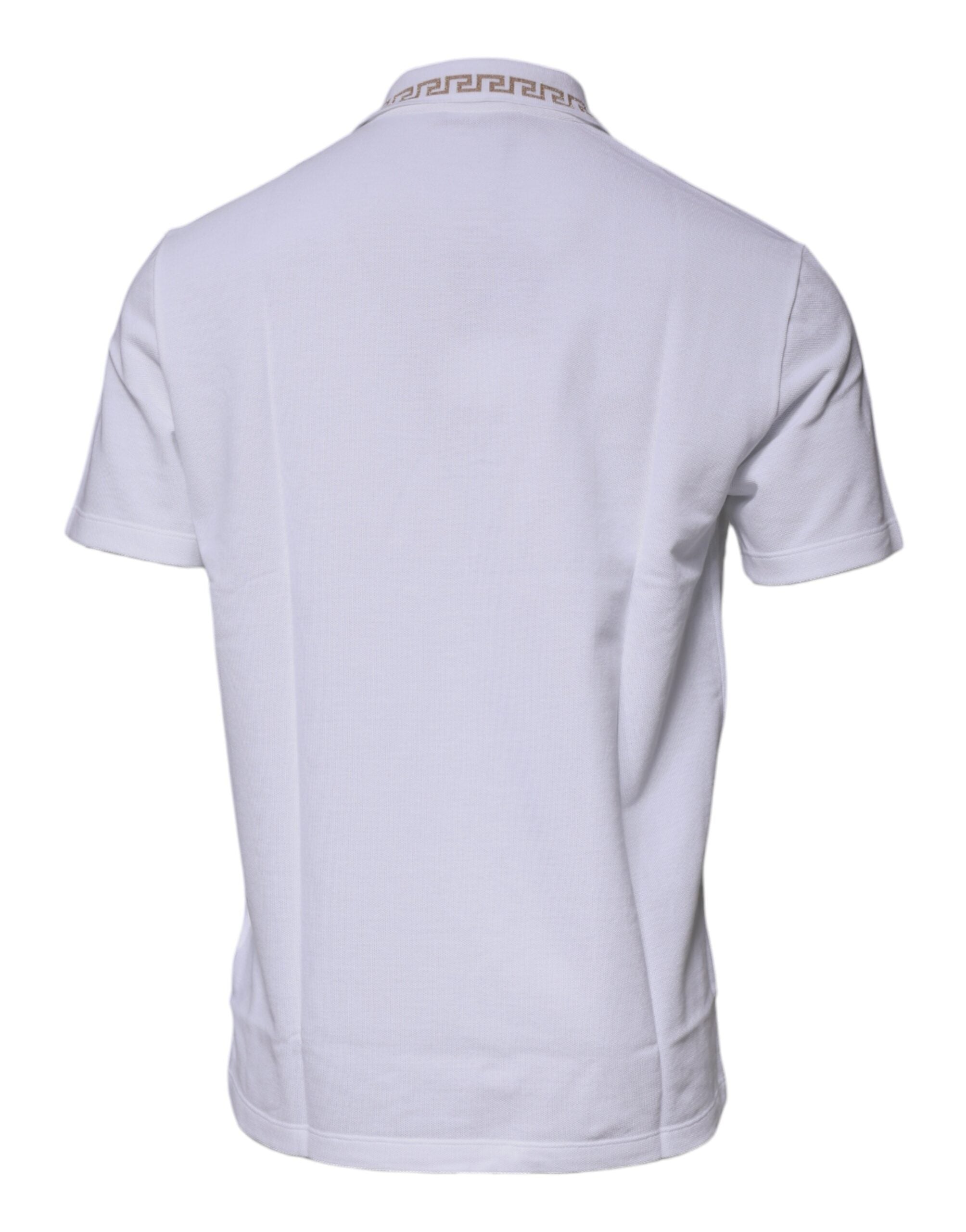 Versace White Viscose Collared Men Polo Short Sleeves T-shirt