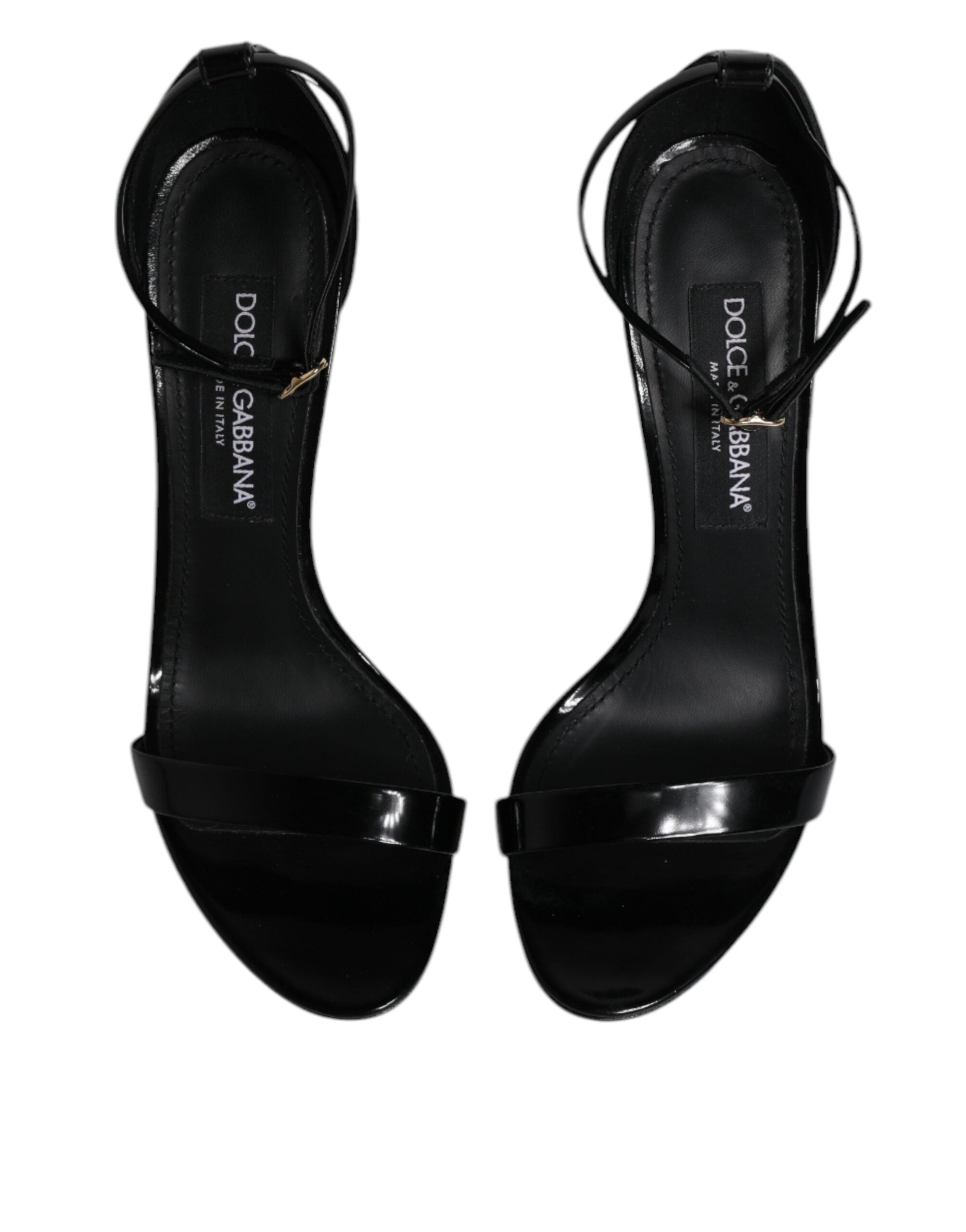 Dolce & Gabbana Black KEIRA Heels Ankle Strap Sandals Shoes