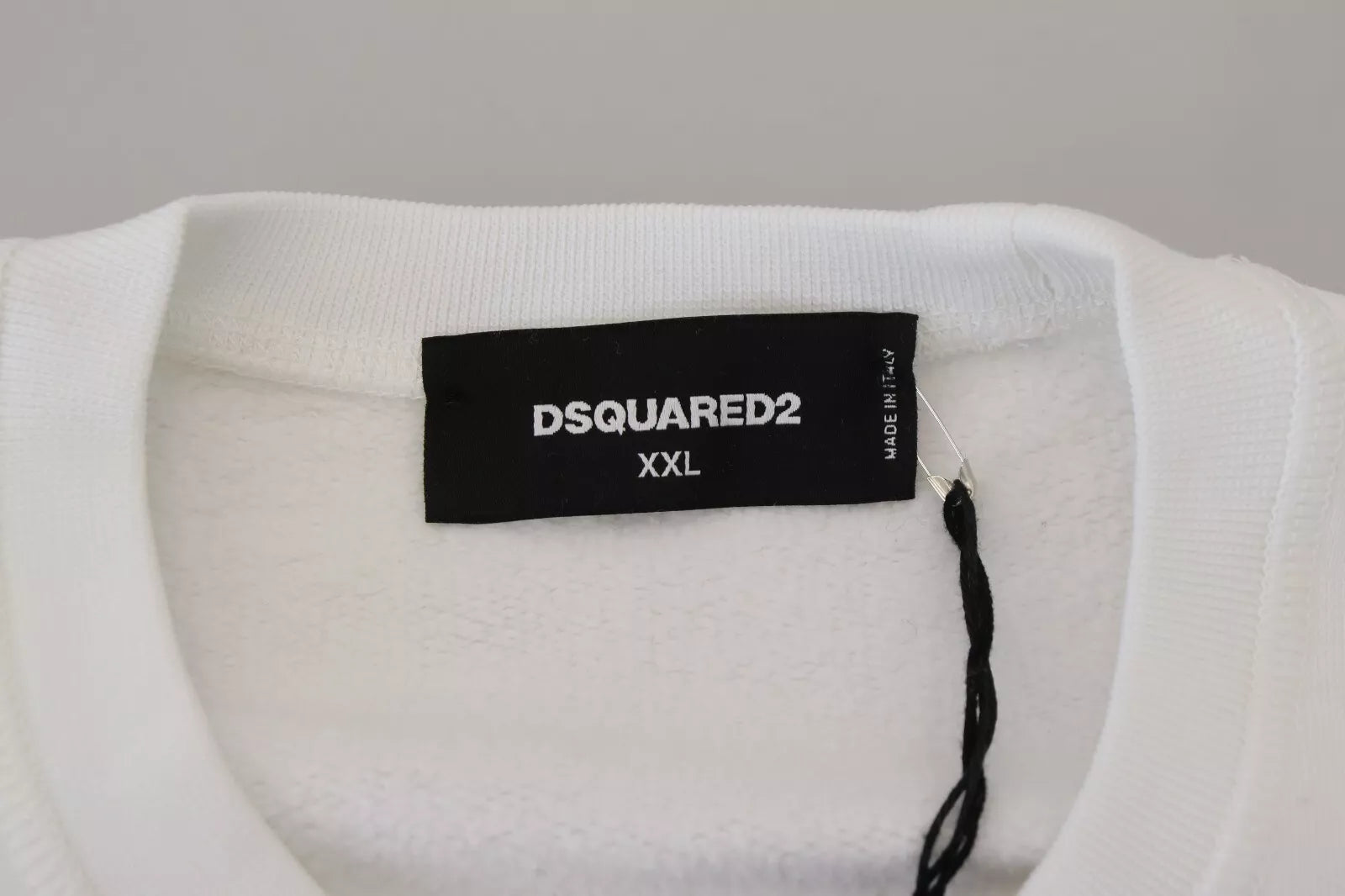 Dsquared² White Embroidered Crewneck Sweatshirt Sweater