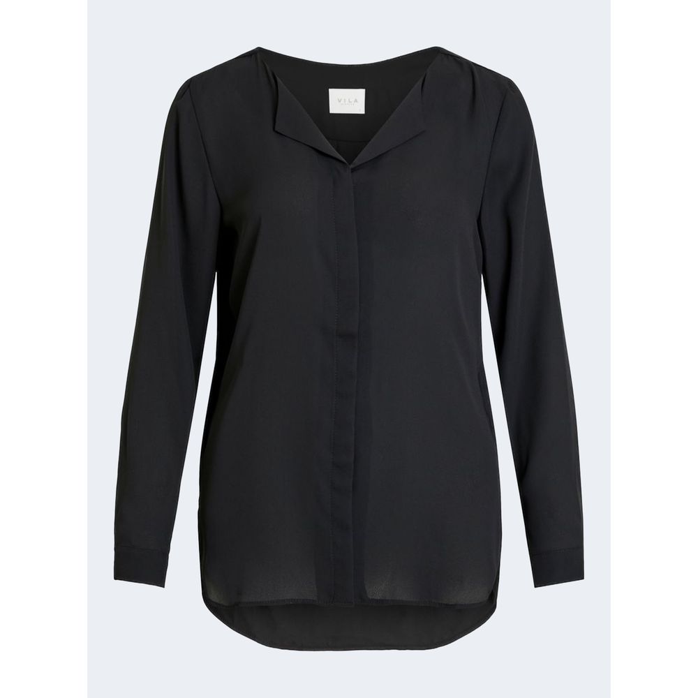 Vila Clothes Black Polyester Shirt