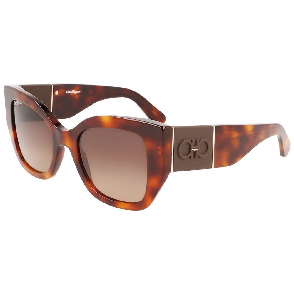 Salvatore Ferragamo Brown Acetate Sunglasses