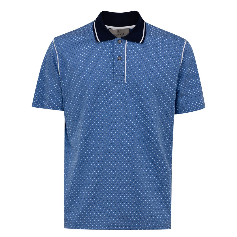 Canali Blue Cotton Polo Shirt