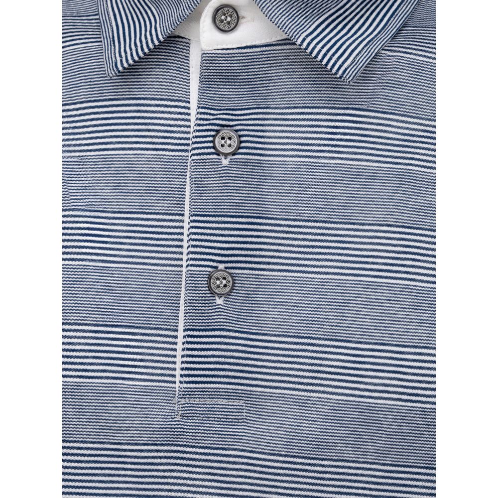 Canali Blue Cotton Polo Shirt