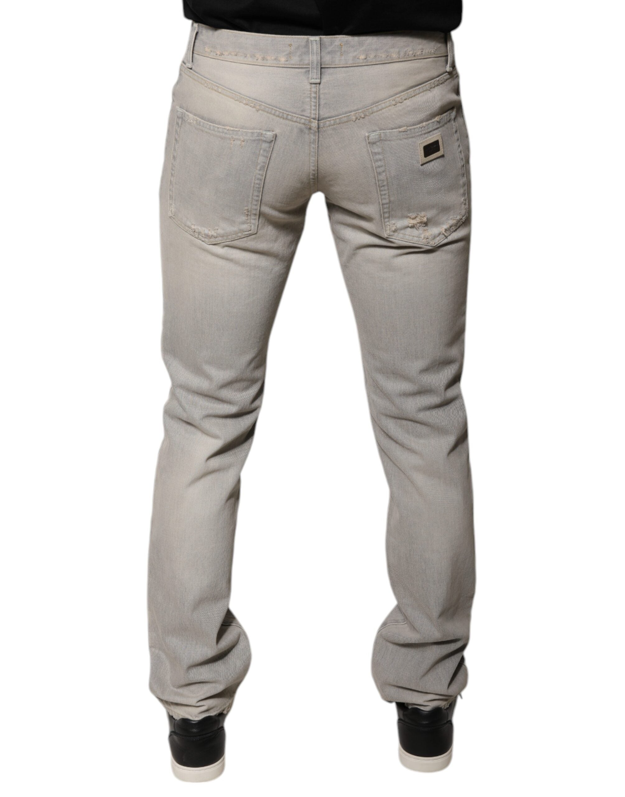 Dolce & Gabbana Gray Cotton Skinny Denim Jeans