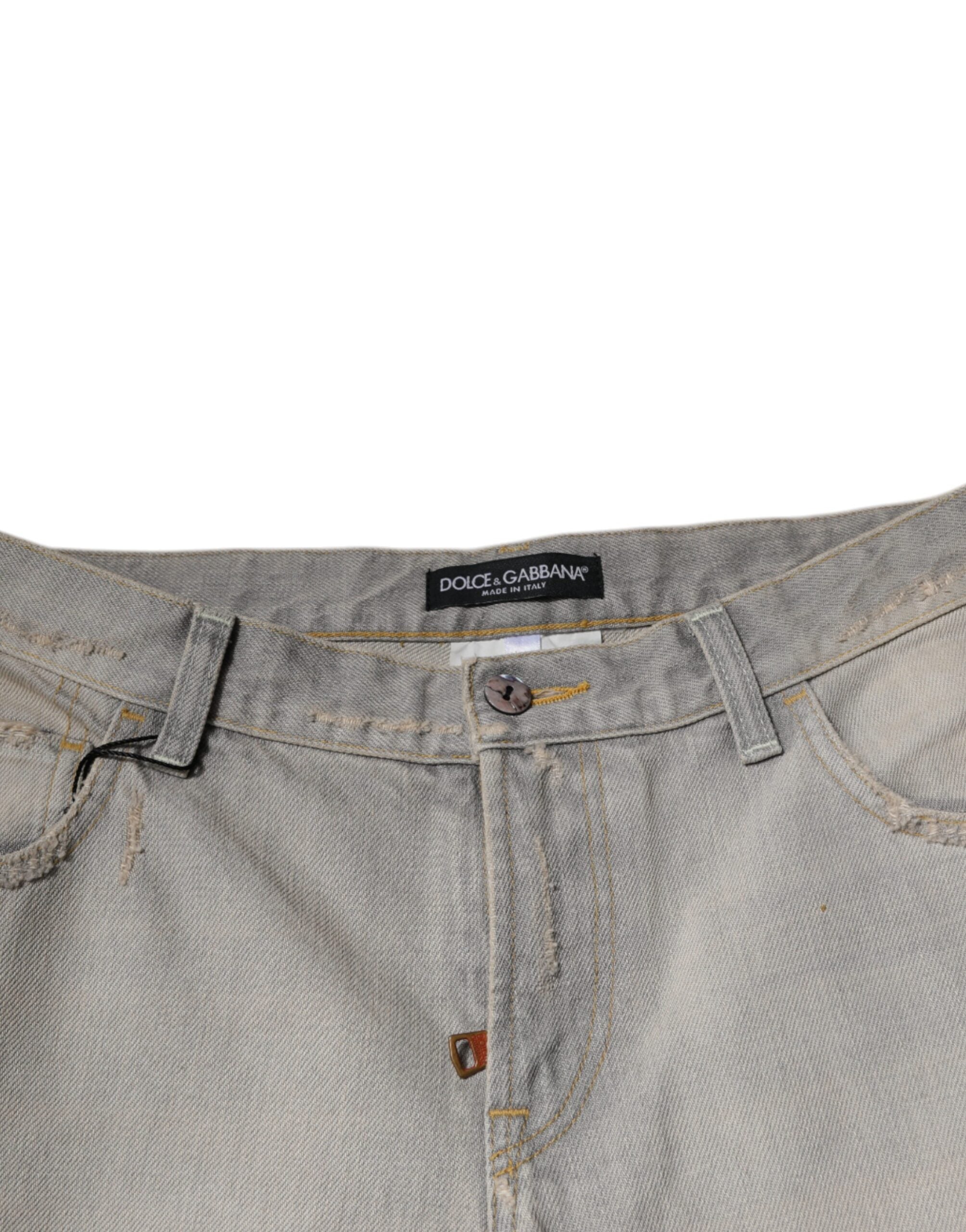 Dolce & Gabbana Gray Cotton Skinny Denim Jeans