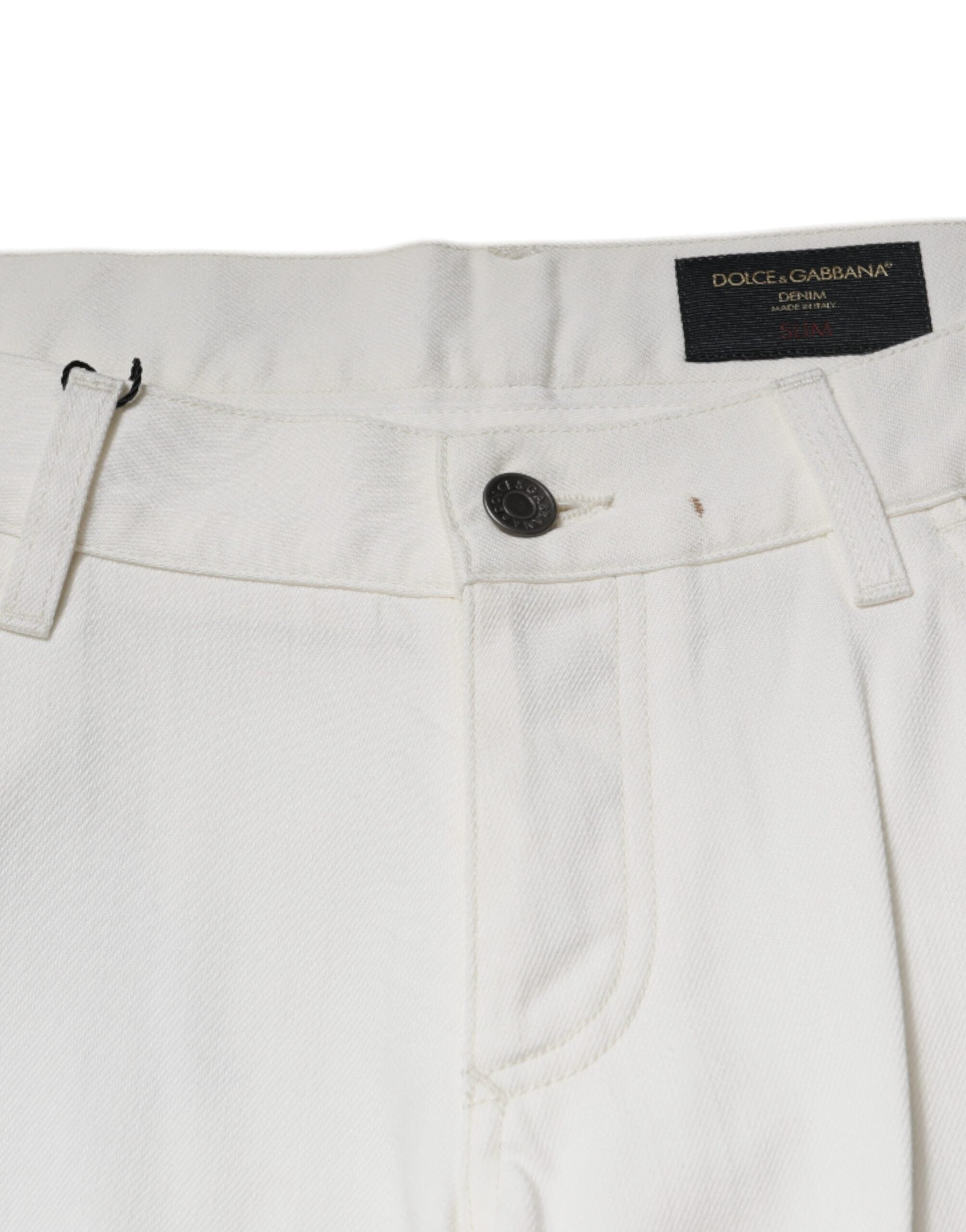 Dolce & Gabbana White Cotton Skinny Denim Jeans