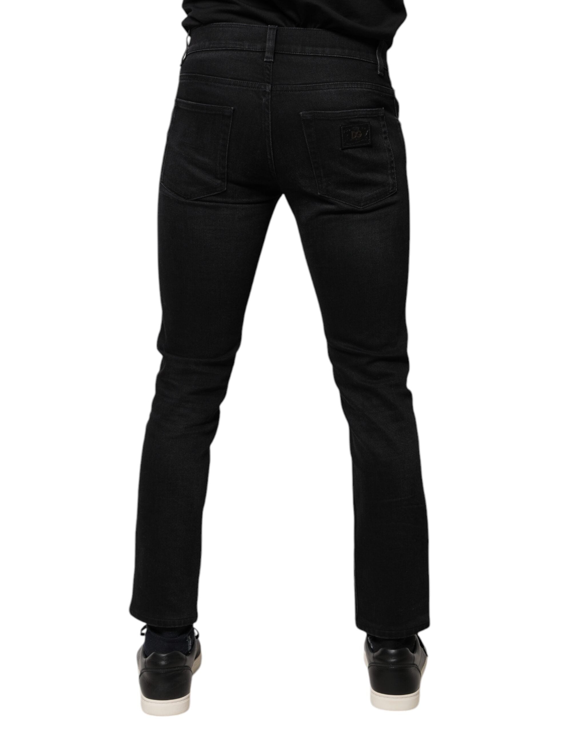 Dolce & Gabbana Black Cotton Stretch Skinny Men Denim Jeans