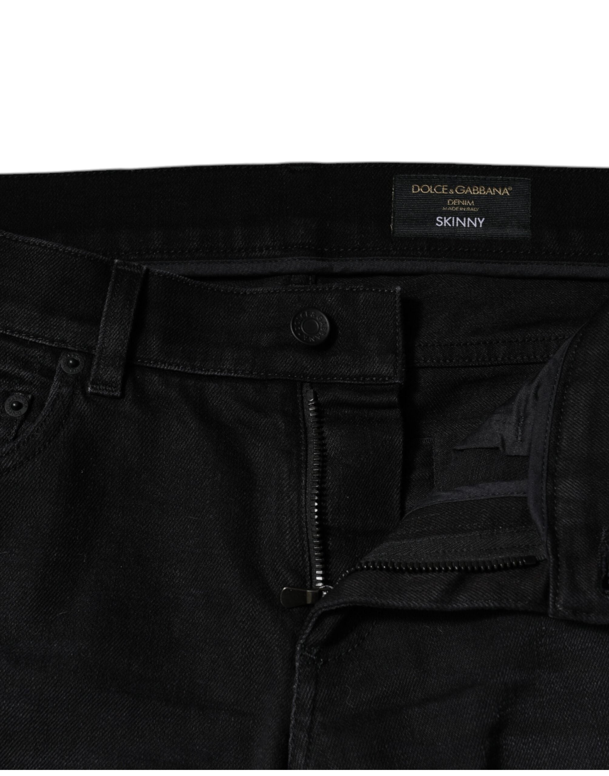 Dolce & Gabbana Black Cotton Stretch Skinny Men Denim Jeans