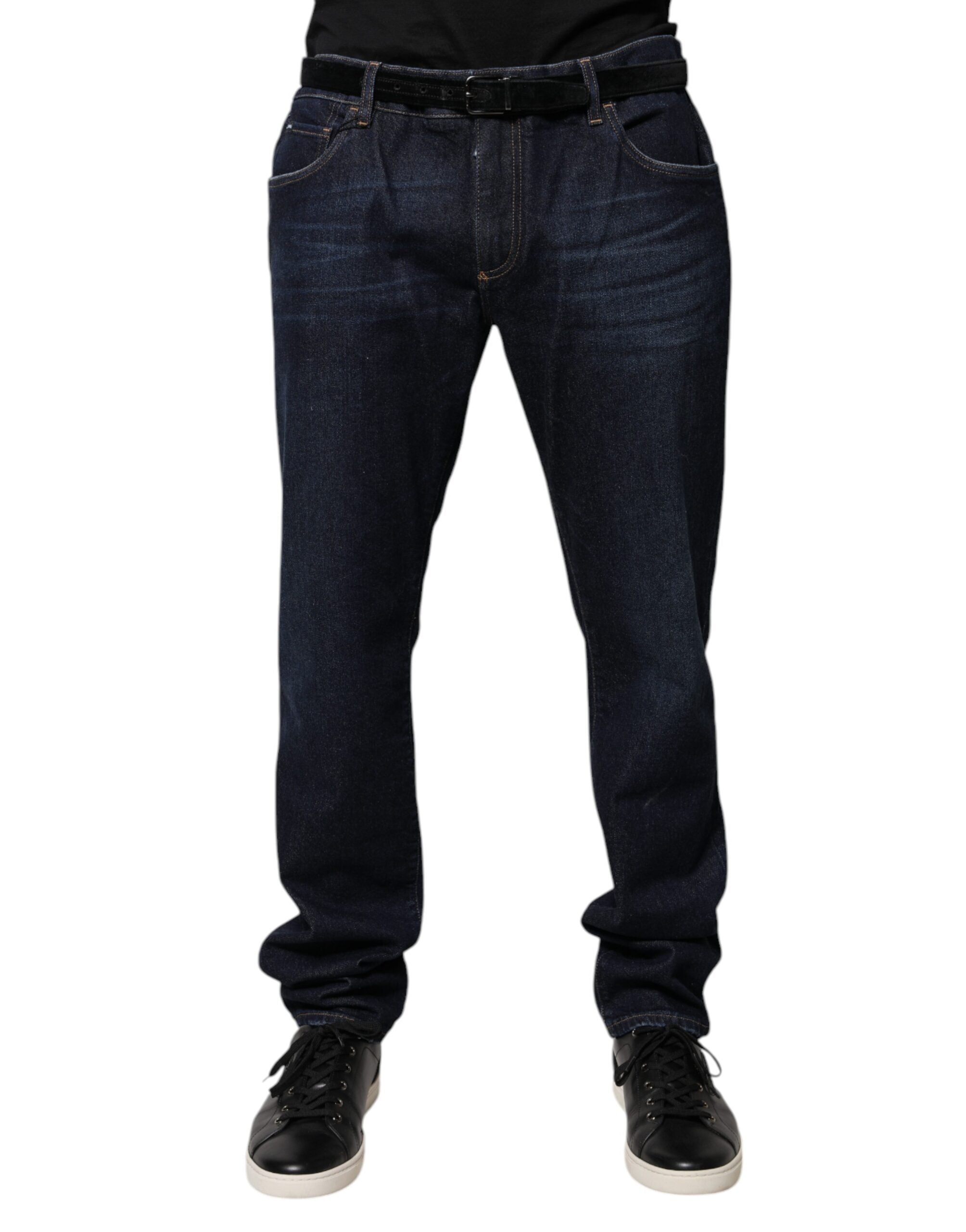 Dolce & Gabbana Dark Blue Cotton Skinny Denim Jeans