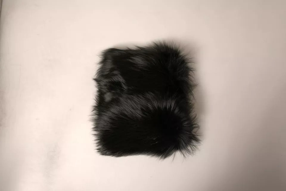 Dolce & Gabbana Black Fur Shoulder Collar Wrap Shawl Scarf