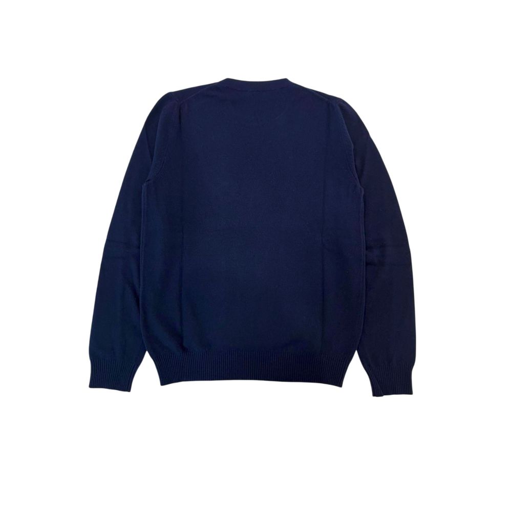 Valentino Blue Virgin Wool Men Sweater