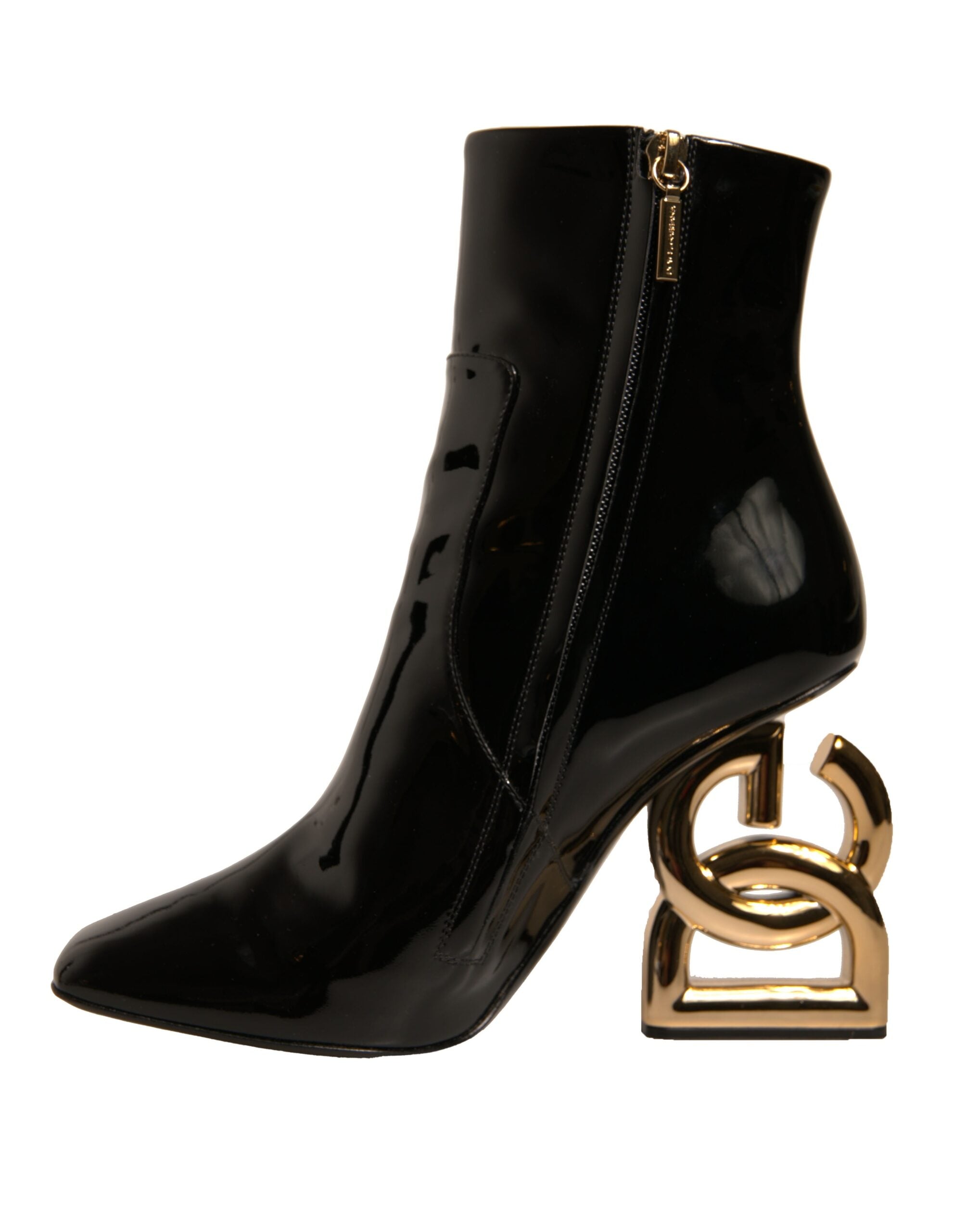 Dolce & Gabbana Black Jackie Leather Mid Calf Boots Shoes