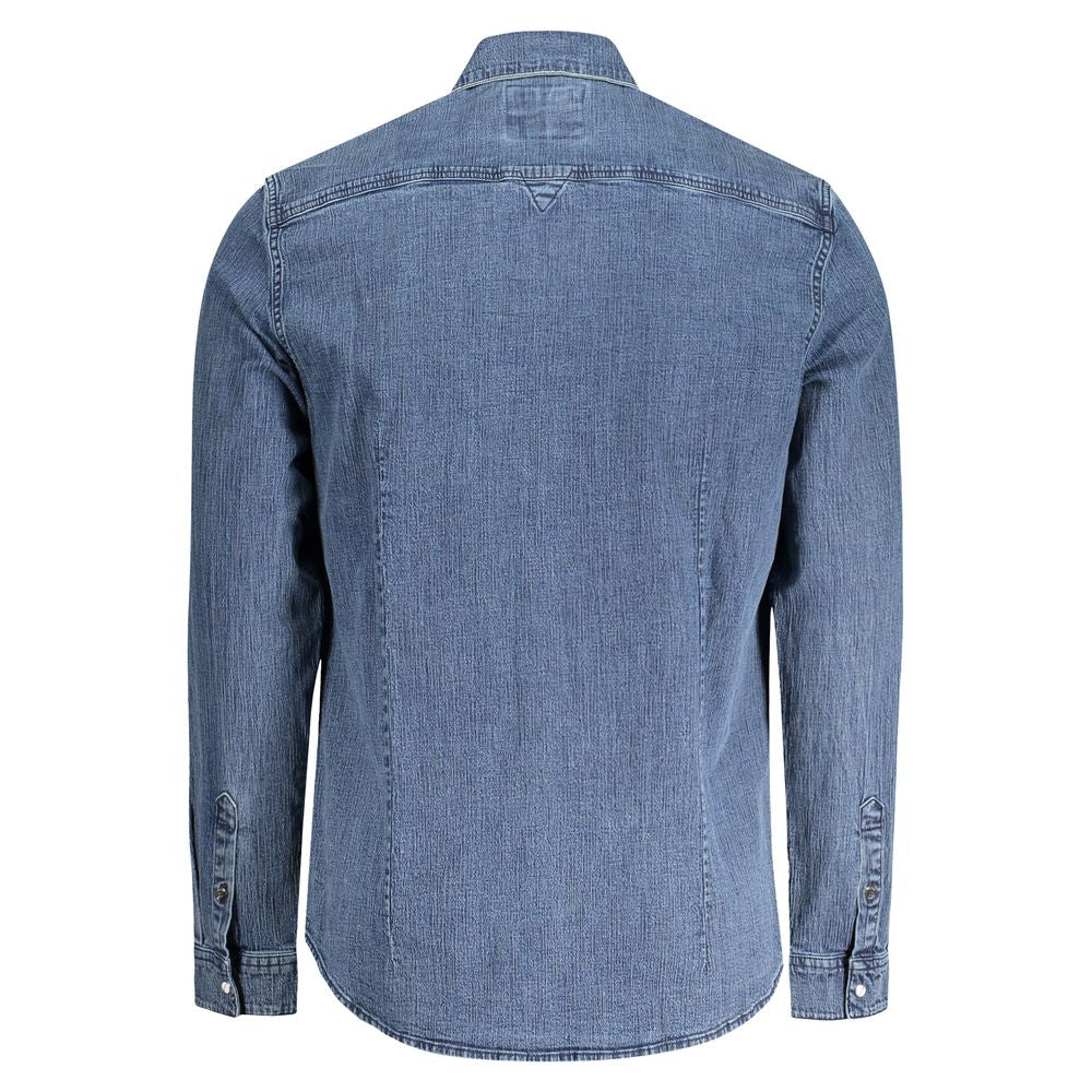 Guess Jeans Blue Cotton Men Shirt