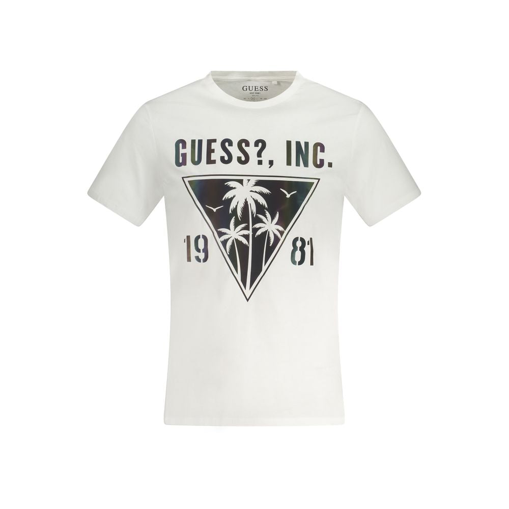 Guess Jeans White Cotton Men T-Shirt