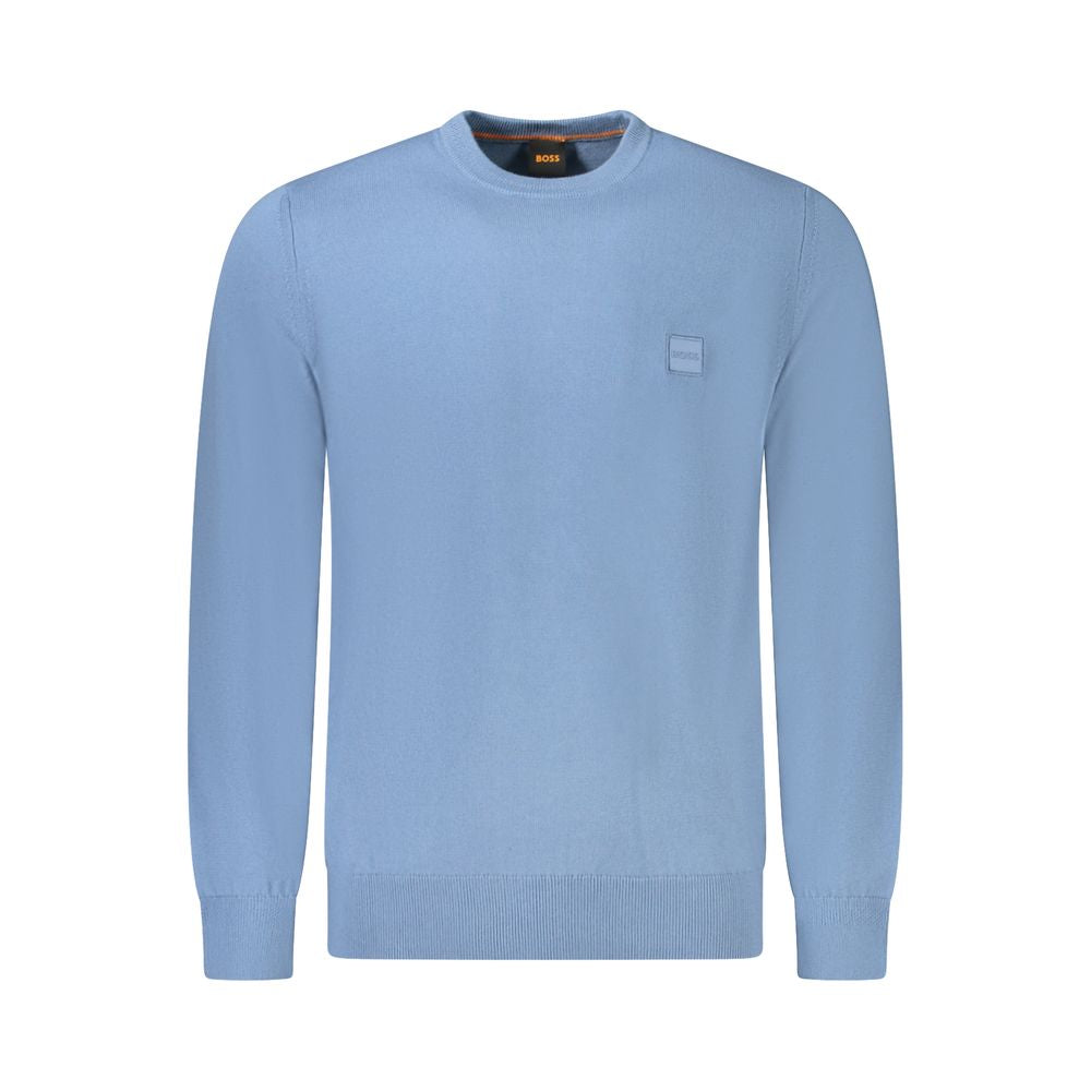 Hugo Boss Light Blue Cotton Men Sweater