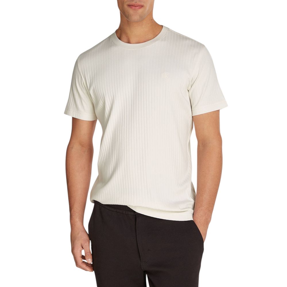 Calvin Klein Jeans Cream Cotton T-Shirt