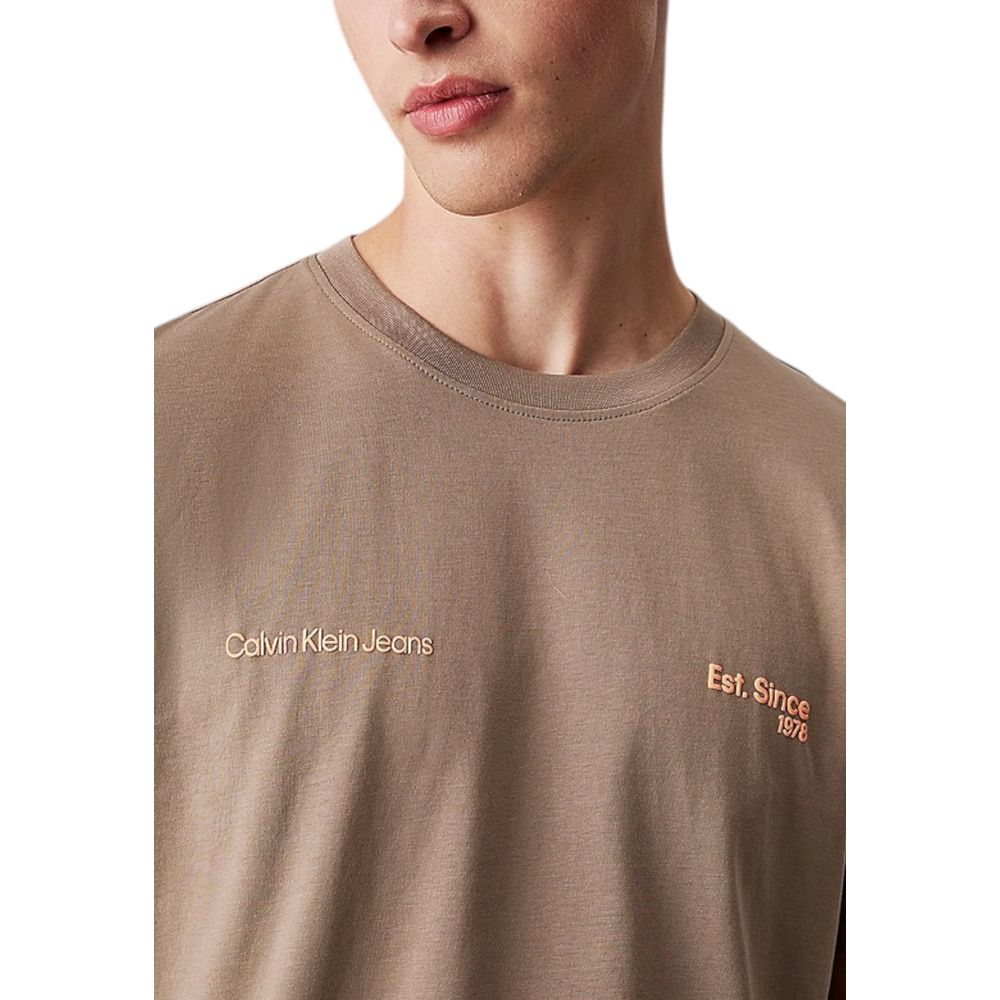 Calvin Klein Jeans Beige Cotton T-Shirt