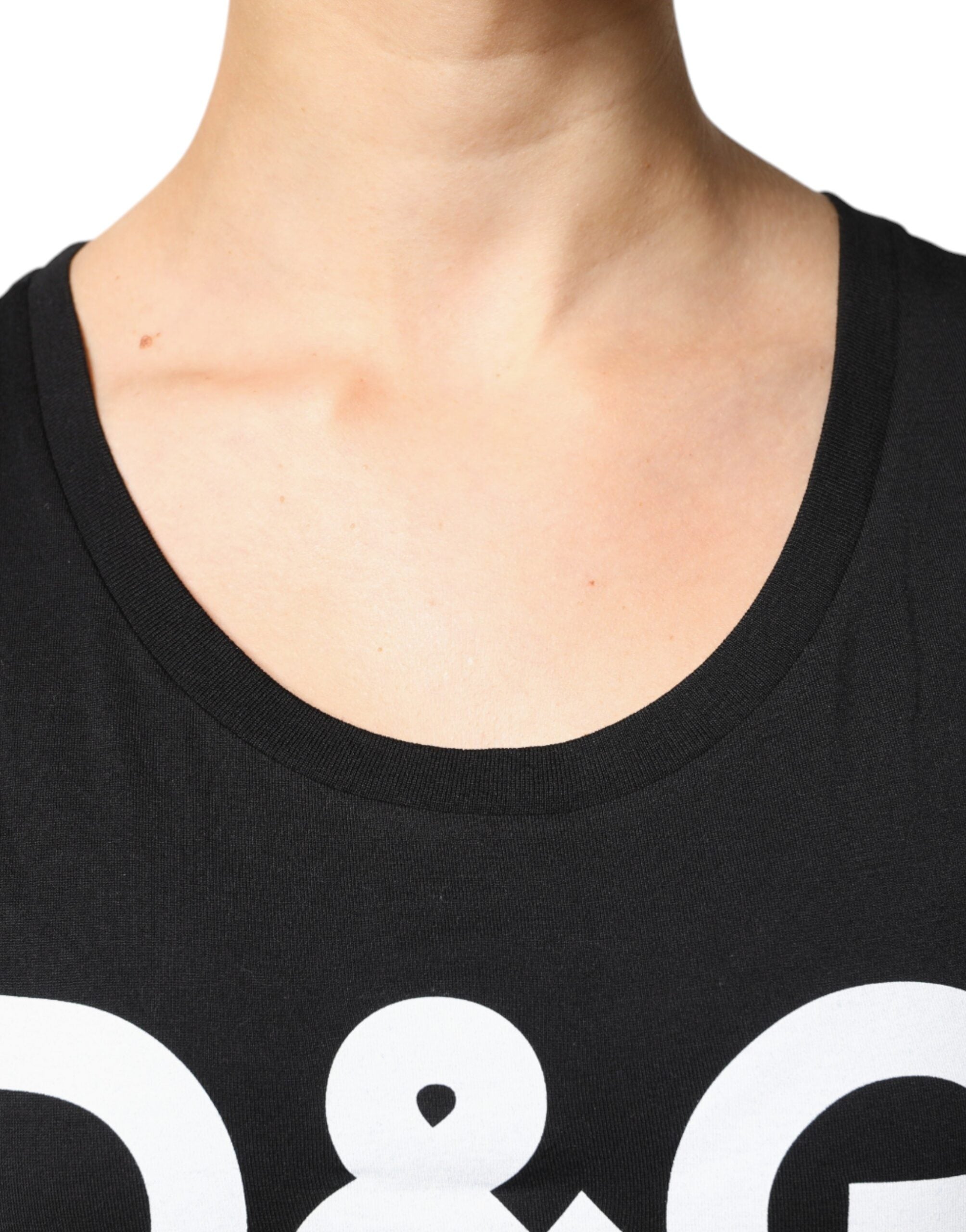 Dolce & Gabbana Black White DG Logo Sleeveless Tank Top