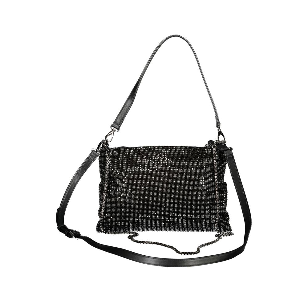 Valentino Bags Black Polyester Women Handbag with Rhinestone Details