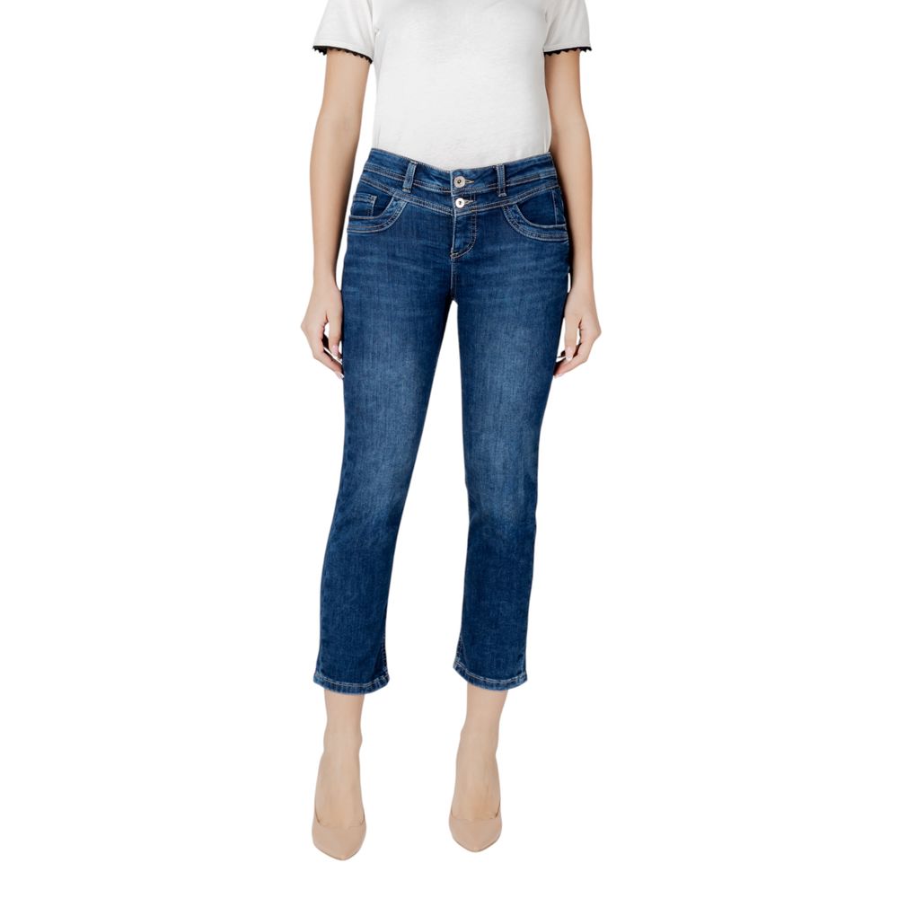 Street One Blue Cotton Jeans & Pant