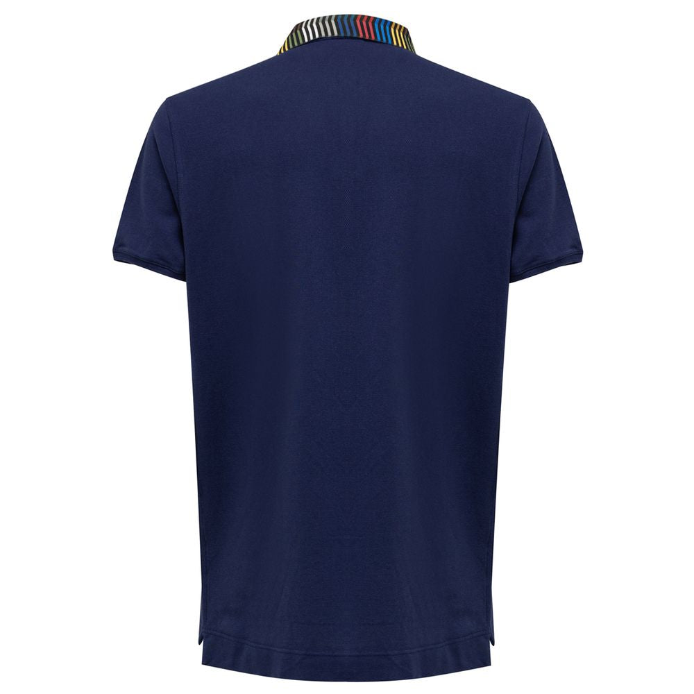 Fendi Blue Cotton Polo Shirt